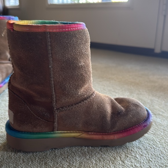 Tan with rainbow stripe Ugg Boots - Picture 5 of 9
